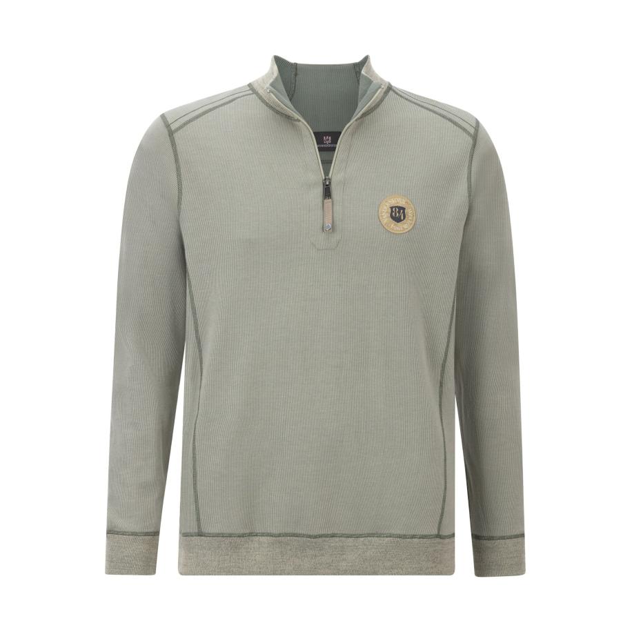 Jan Vanderstorm Sweatshirt ritssluitingbeige, Effen Bruin