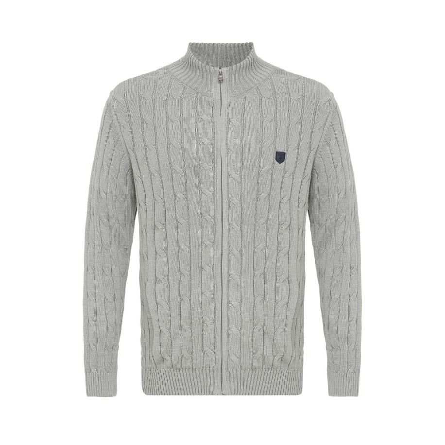 Jacey Quinn Gebreid vest grijs gemêleerd Grijs