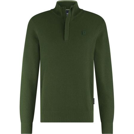 State Of Art Half Zip Trui Structuur Donkergroen