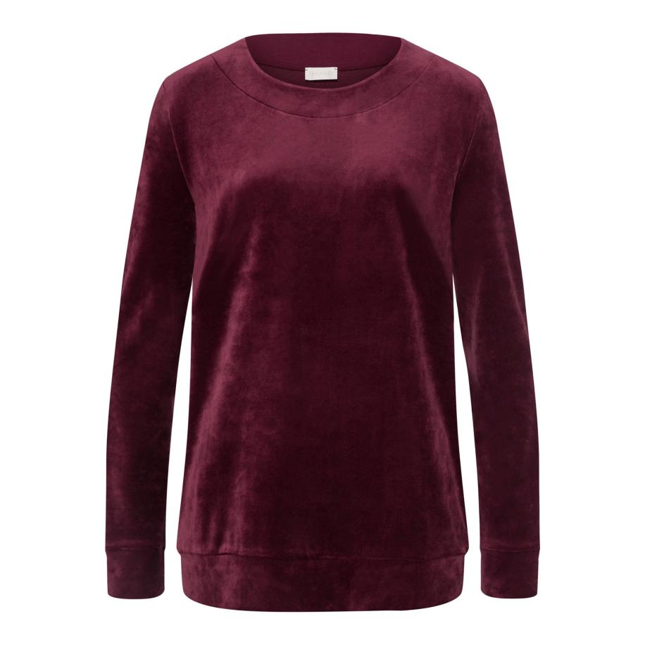 Hanro Hanro Sweatshirt Favourites wijnrood -