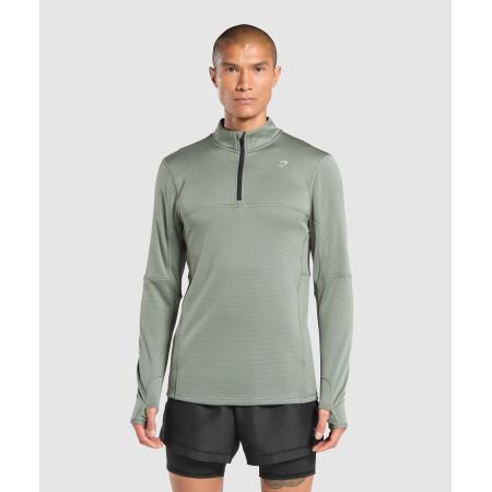 Gymshark Running 1/4 Zip Unit Green