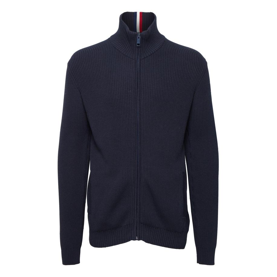 FQ1924 FQ1924 Gebreid vest Kyle donkerblauw / bloedrood / wit -