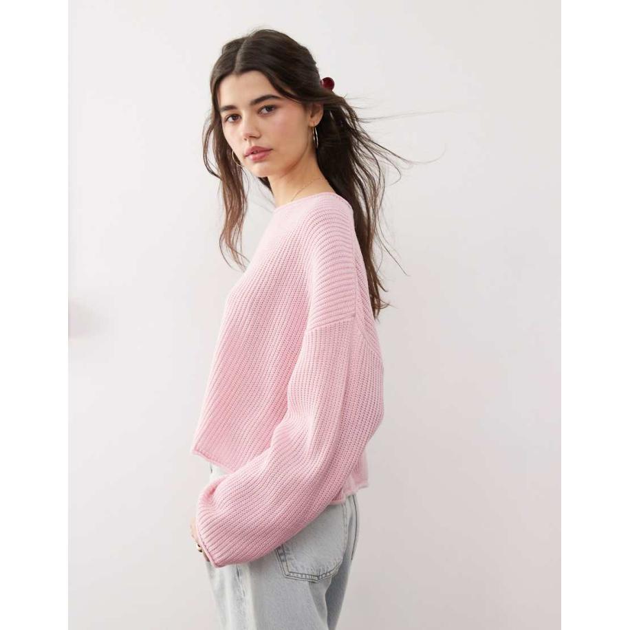 Miss Selfridge Soepelvallende trui in roze Roze