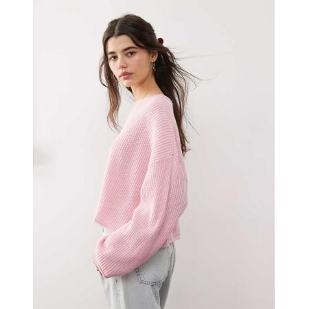 Miss Selfridge Soepelvallende trui in roze