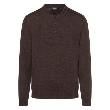 MAERZ Superwash Poloshirt lange mouw, Effen