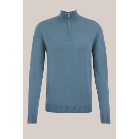 Fundamentals heren Slim fit trui van merinowol - Slim Fit - Blauw - Merino wol - Maat: S