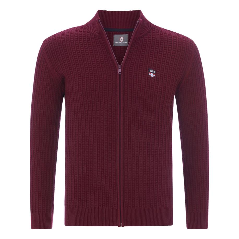 jan vanderstorm Jan Vanderstorm Gebreid vest Onerva donkerrood / wit -