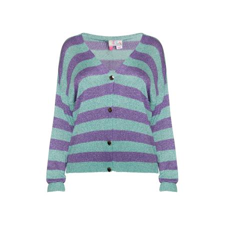 IZIA IZIA Gebreid vest aqua / lila