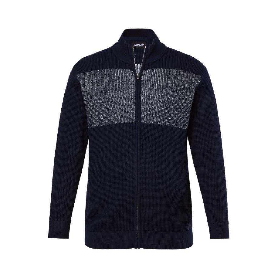 men plus Men Plus Gebreid vest navy / blauw gemêleerd -