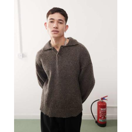 Weekday - Bobby - Polotrui van wolmix in bruin