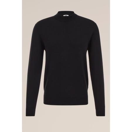 WE Fashion Heren slim fit fijngebreide trui - Slim Fit - Zwart - Katoen - Maat: S