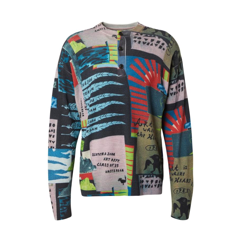 Scotch & Soda SCOTCH & SODA Trui navy / antraciet / pastellila / karmijnrood -