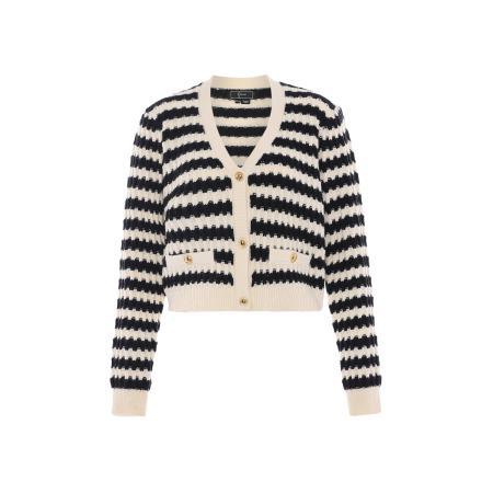 Faina faina Gebreid vest beige / zwart