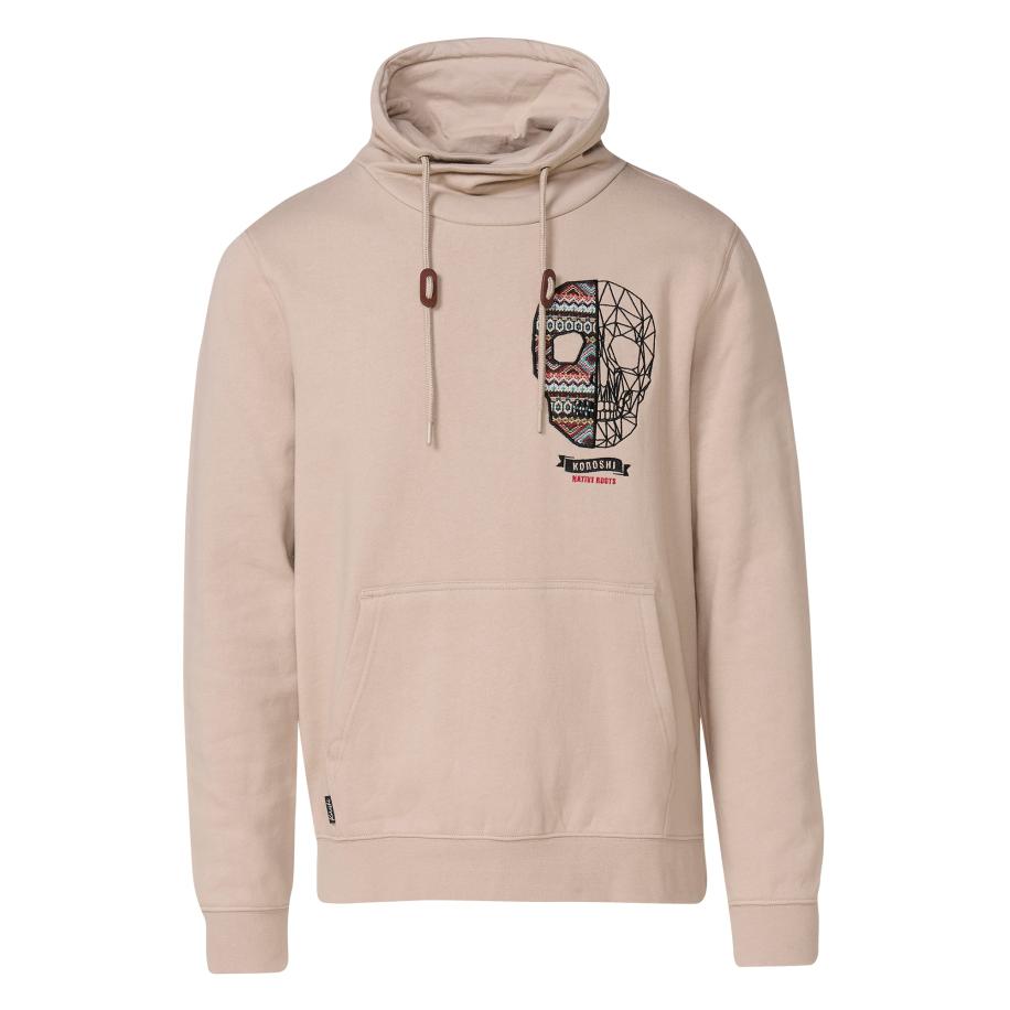 KOROSHI Trui beige / rood / zwart Bruin