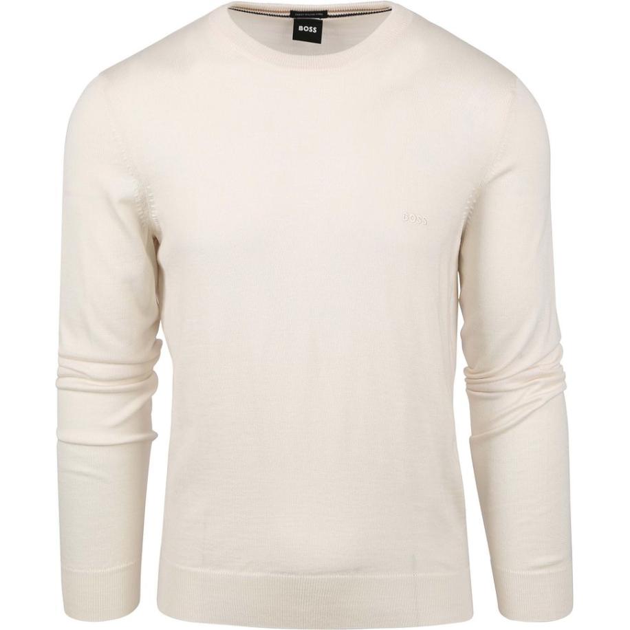 BOSS Trui Botto Wol Ecru Wit