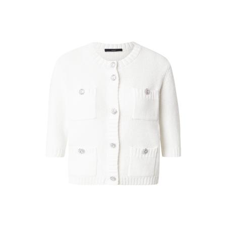 Oui OUI Gebreid vest wit