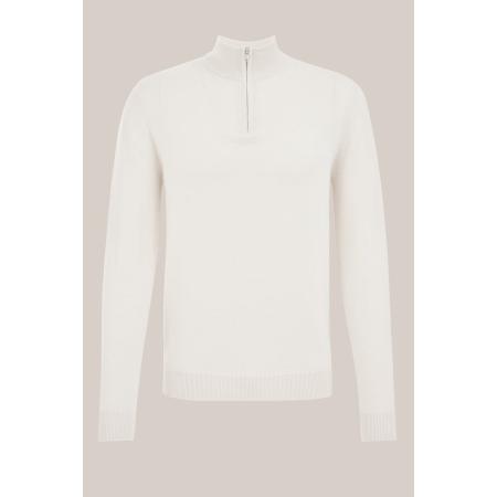 Fundamentals heren Slim fit trui van merinowol - Ecru - Merino wol - Maat: XXL