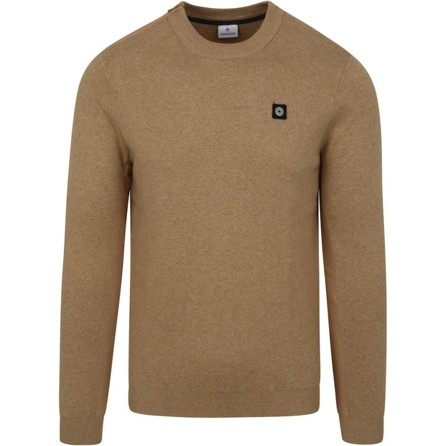 Blue Industry Trui Beige Zipper Bruin