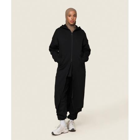 Gymshark GS x Leana Deeb Oversized Longline Zip Through Black