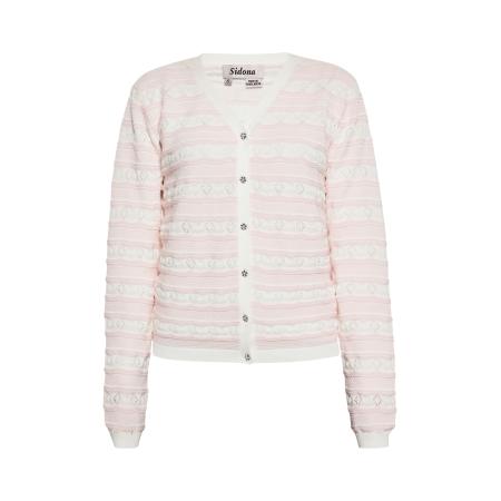 Sidona Sidona Gebreid vest rosa / wit