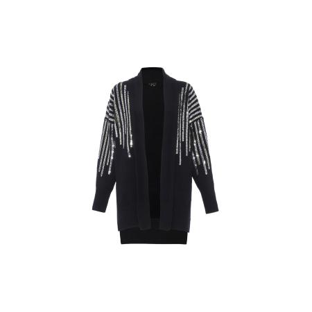 Faina faina Gebreid vest zilvergrijs / zwart