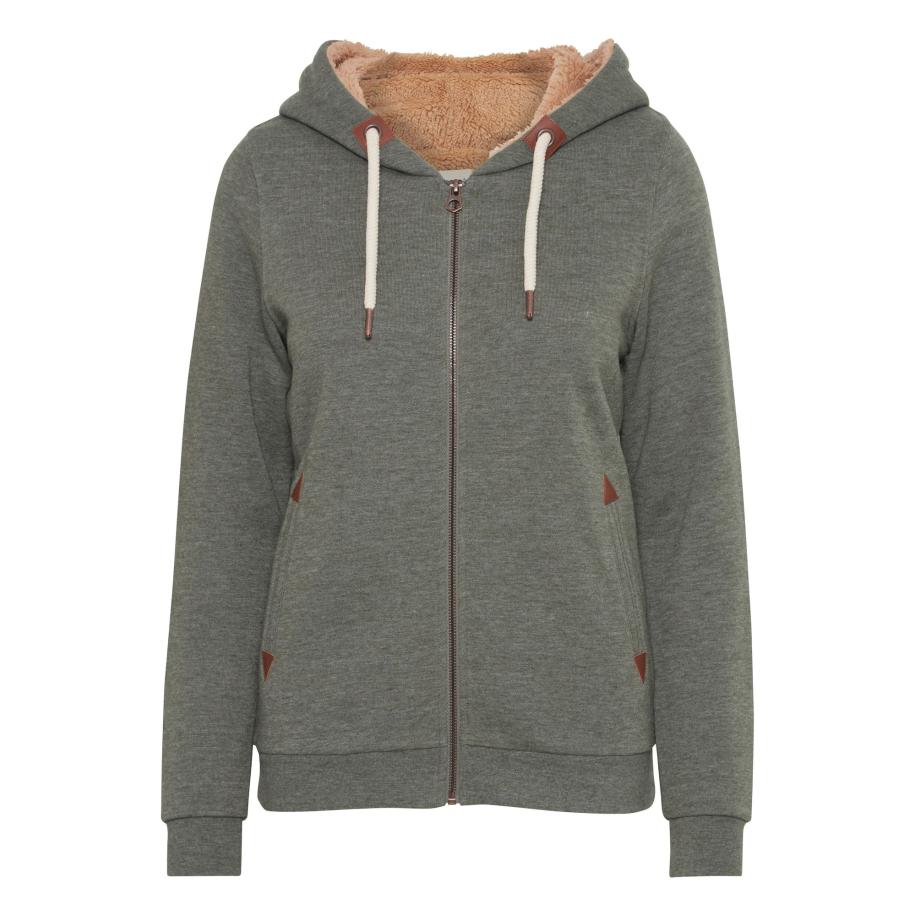 Oxmo Oxmo Sweatvest Vicky donkergroen -