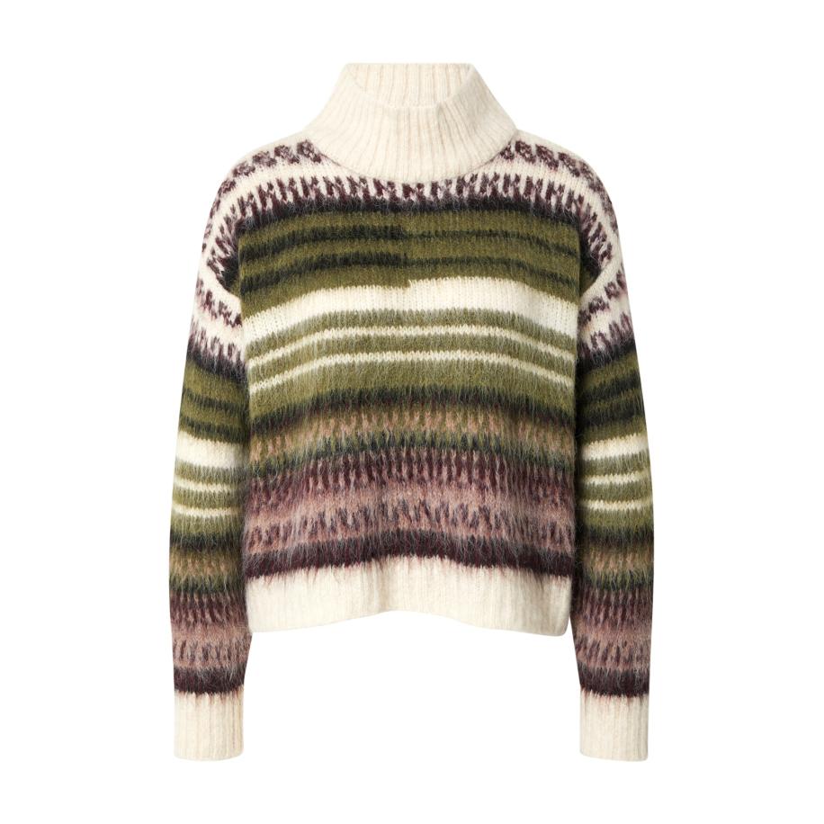 More & More MORE & MORE Trui groen / mauve / zwart / offwhite -