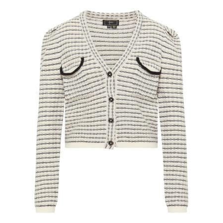 Faina faina Gebreid vest zwart / offwhite