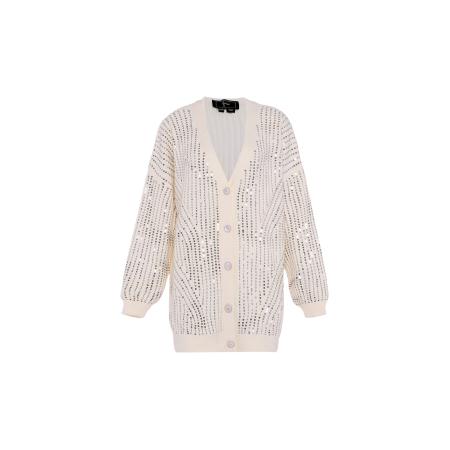 Faina faina Gebreid vest grijs / wolwit