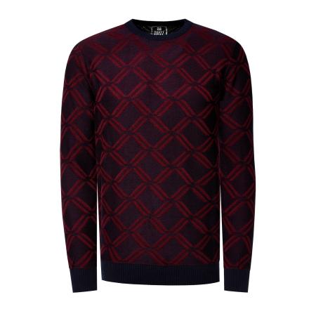 Rusty Neal Rusty Neal Trui blauw / wijnrood