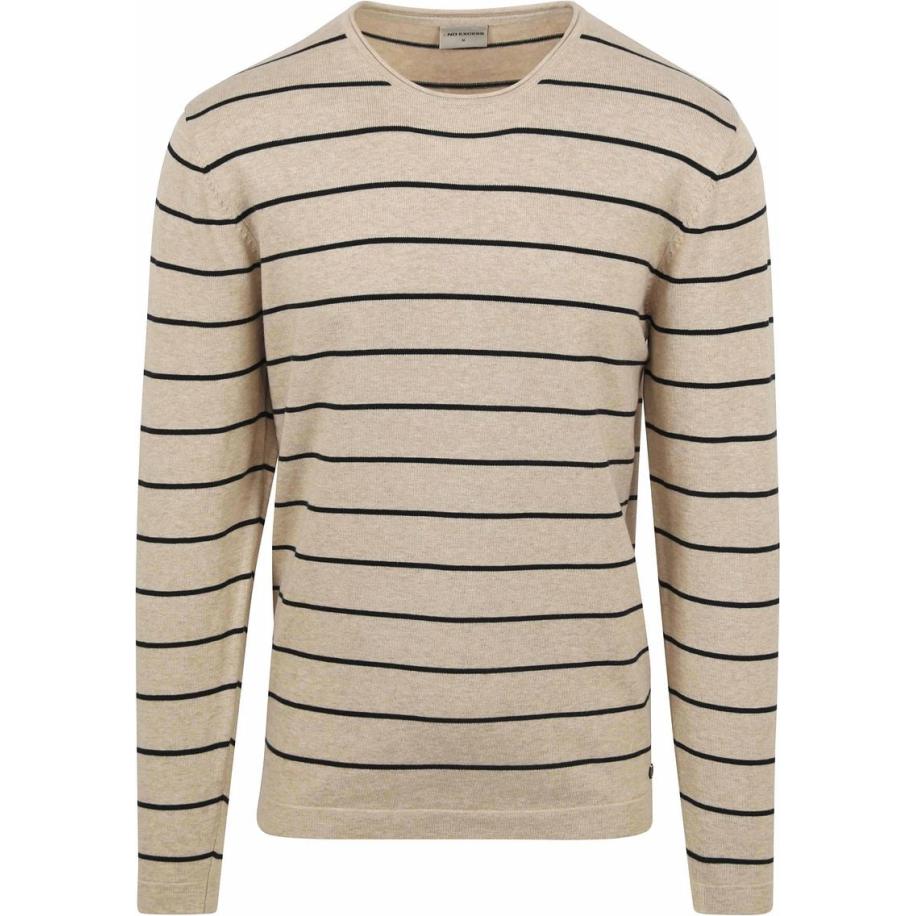 No Excess Trui Streep Beige Bruin