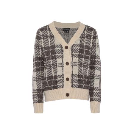 FENIA FENIA Gebreid vest beige / lichtbeige / chocoladebruin