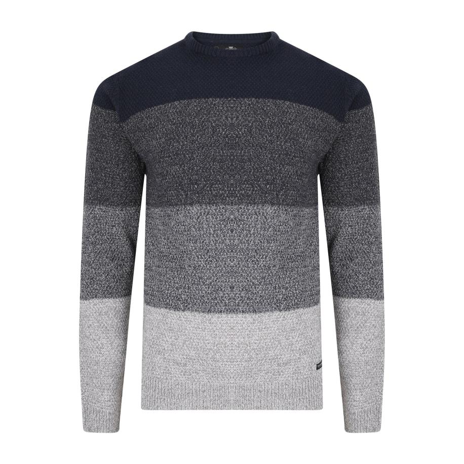 Threadbare Threadbare Trui Aeron navy / nachtblauw / grijs gemêleerd / wit -