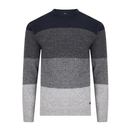 Threadbare Threadbare Trui Aeron navy / nachtblauw / grijs gemêleerd / wit