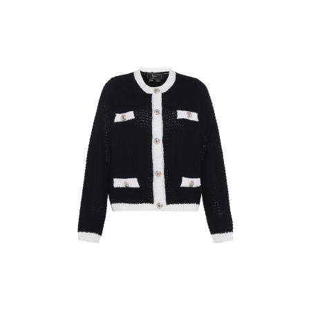 Faina faina Gebreid vest zwart / wit