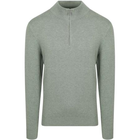 Profuomo Half Zip Pullover Luxury Basic Groen