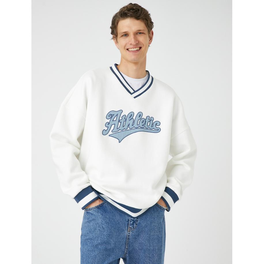 Koton Koton Sweatshirt blauw gemêleerd / wit -