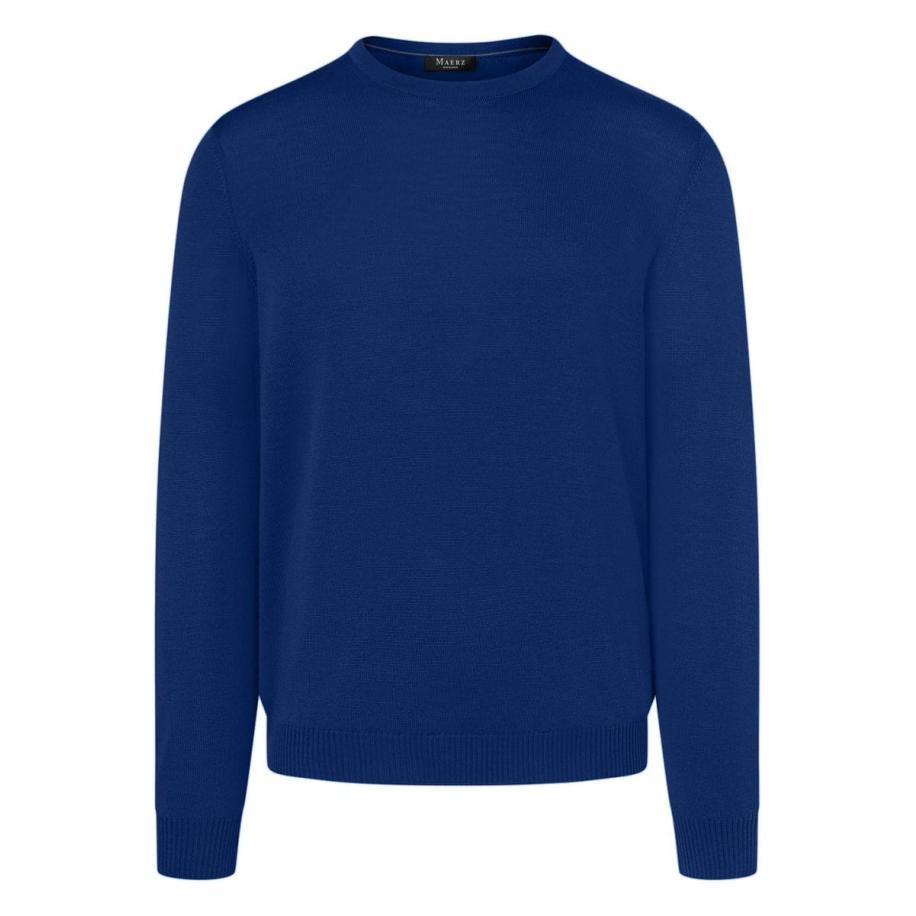 MAERZ Superwash Trui ronde hals, Effen Multicolor