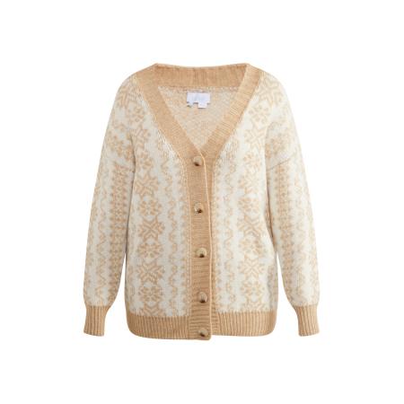 Usha usha BLUE LABEL Gebreid vest Lynnea beige / crème / lichtbruin