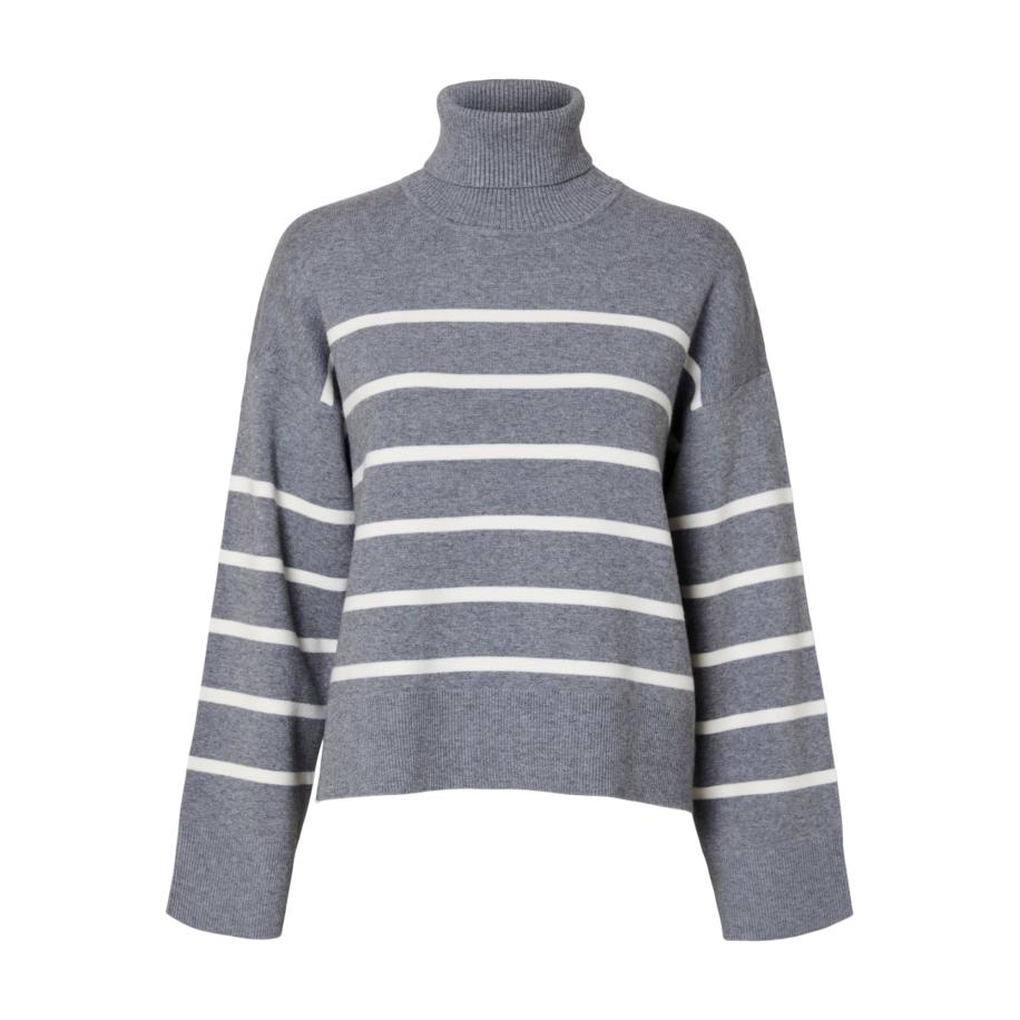Selected SELECTED Trui SLFKamma donkergrijs / wit -