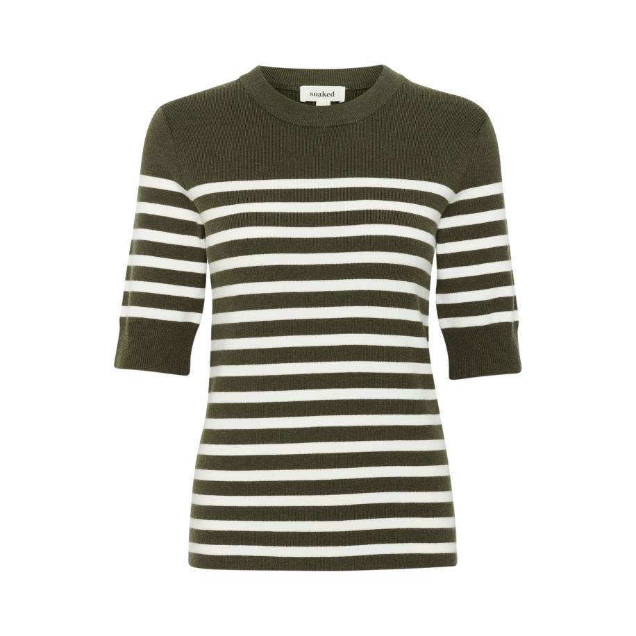 Soaked in Luxury SOAKED IN LUXURY Trui Spina donkergroen / wit -