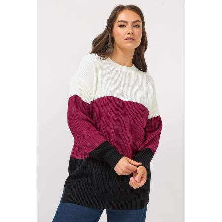 Yours Rode Trui Met Kleurvlakken Size 46-48