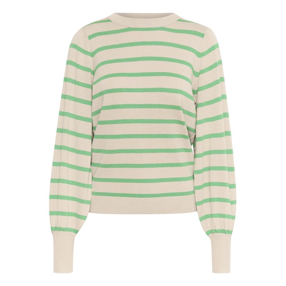Kaffe Kaffe Trui Mala beige / mintgroen -