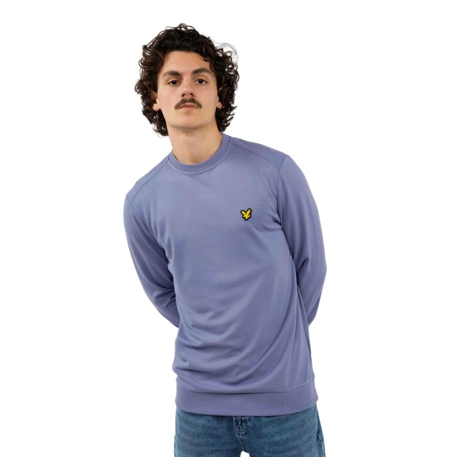 Lyle & Scott Crew Neck Fly Trui Blauw