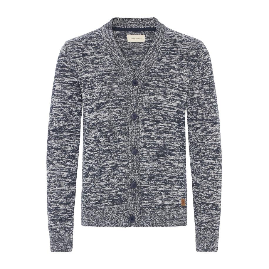 BLEND Gebreid vest Damon grijs gemêleerd Grijs