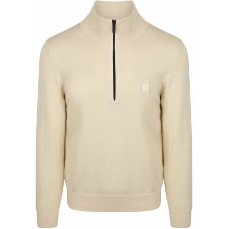 BOSS Kanobix Half Zip Trui Ecru