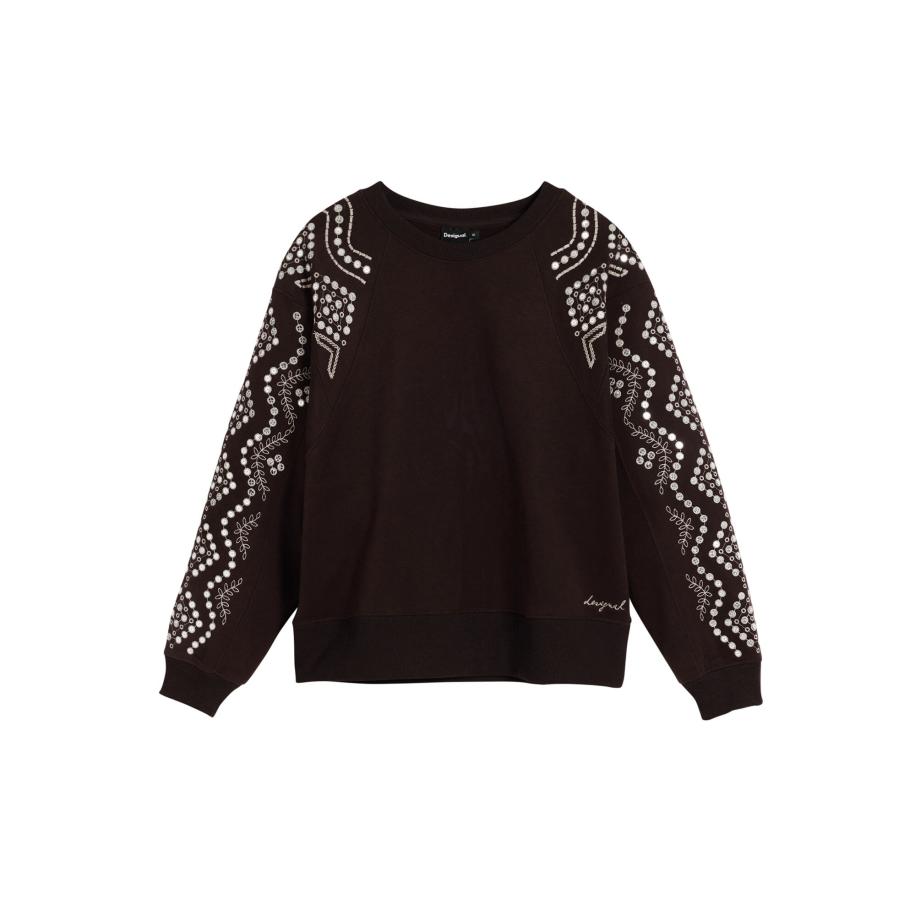 Desigual Desigual Sweatshirt beige / donkerbruin / wit -
