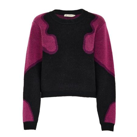 Peppercorn Peppercorn Trui Jayda donkerlila / zwart