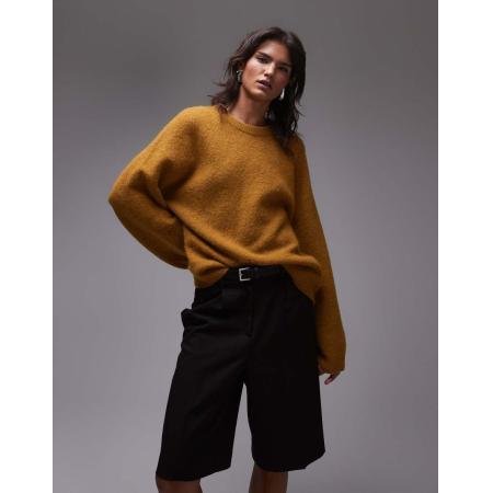 ARKET Superzachte ruimvallende trui van alpaca-wolmix in okerbruin
