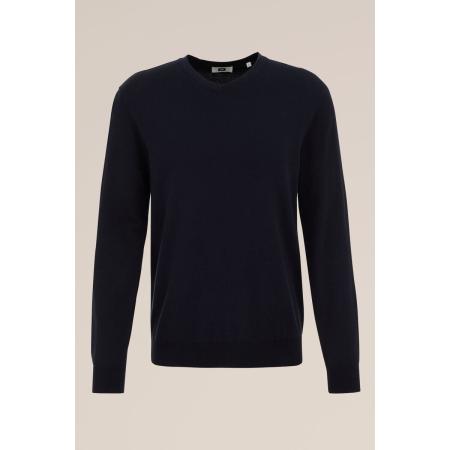 Fundamentals heren trui van zachte katoenmix - Slim Fit - Blauw - Katoen - Maat: XXL